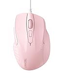 TECKNET Maus mit Kabel, Computermaus mit 6 Tasten, 6400 DPI, Ergonomisches Optical Business Kabelgebundene Maus für PC, Laptop, USB-Kabel 150 cm