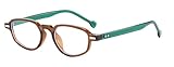 Long Keeper Oval Blaulichtfilter Brille Damen Herren Retro Anti Blaulicht Computerbrille BlauLicht Blockierende Brille Kleine Rechteck Anti Blendung Gamingbrille (Durchsichtig Braun)