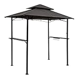 STILISTA Grillpavillon 240 x 150 x 245 cm mit Doppelschichtdach aus Polyester, Gestell aus pulverbeschichtetem Stahl, anthrazit