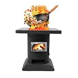 Holzofen, Multifunktionaler Kaminofen Holzofen für Die Hausheizung, Ideal Zum Beheizen Von Räumen Bis zu 50 M² In Wohnhäusern und Gewerbebetrieben