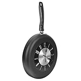 VALICLUD Frying Pan Wanduhr Küchenwanduhr ohne Batterie Kreative Metall Uhr Skurrile Küchendeko Leise Uhr für Wohnzimmer und Esszimmer Moderne Home Ornament