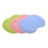 Dusch-Fußschrubber Matte, 3 Stück Silikon Dusche Scrubber Pad mit Saugnapf, rutschfeste Rückenbürstenmatte, für Hotels, Poolside, Badezimmer, Badewanne, drinnen und draußen