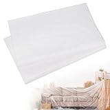 Hejo 2er Set Abdeckfolie Maler, 4×5m Starke Malerfolie, Malerplane, Malerabdeckfolie, Transparente Baufolie aus PE, Große Abdeckplane für Malerarbeiten, Renovierung, Gartenmöbel