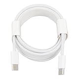 USB-C-auf-USB-C-Ladekabel (2 m), 60 W, 20 V/3 A, USB-Typ-C-Kabel, Schnelllade-Datumskabel für MacBook Pro, für IOS-Telefon 15, 15 Pro, für Galaxy S23, S23+, S23 usw., 2 Stück