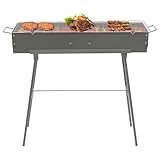 Klappbarer Holzkohlegrill, 80 x 18 x 13 cm Tragfähigkeit 35 kg für Camping und Picknick