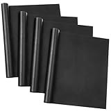 GWHOLE 4 Stück BQ Grillmatte Dauerbackfolie für Backofen 40 x 30 cm Backen Grill Mat Set Antihaft Grill Hitzebeständig Wiederverwendbar Grillzubehör für Gasgrill Holzkohlegrill Backofen, Schwarz