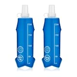 GNHG 2 Stück Kieselgel Faltbarer Trinkflaschen, Trinkflasche Laufen, Faltbare Flasche, Soft Flask 250ml, BPA-Frei, Sportflasche für Trinkrucksack, Fahrrad, Wandern,Joggen,Camping und Klettern