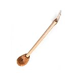 LUCBEI Toilettenbürste Toilettenbürste Holz rutschfeste Griff Toilettenbürste Lange Griff Reinigungsbürste Länge 49cm WC-Bürste und Halter
