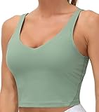 THE GYM PEOPLE Sport BH Damen ohne Bügel Abnehmbare Gepolsterte Crop Tops Longline Yoga Tanktop Fitness Workout Sports Bra