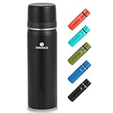 SANTECO Thermoskanne Thermosflasche Edelstahl 1l, 500ml, Auslaufsicher Isolierflasche mit Trinkbecher für unterwegs, Thermoskanne Kaffee & Tee für Kinder, Sport, BPA-Frei, 24H Kalt & 12H Heiß