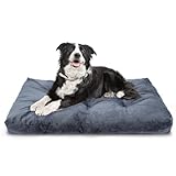 Nobleza Hundekissen Grosse Hunde, Hundebett Waschbar, Hunde Bett Plüsch, Weiche und Flauschig, Hundematte mit rutschfeste Unterseite, Haustierbett Hundematratze Dunkelgrau, 95x60cm