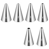 cobee 6 Stück Spritztüllen Set, Spritztüllen Für Spritzbeutel Edelstahl SpritztüllenSet RundSpritztüllen von Cupcakes Torten Zuckerguss Brandteig Spritzspitzen Kompatibel mit Spritzbeutel(6)