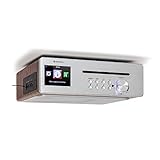 auna Silver Star Chef Küchenradio, Unterbauradio, 10W RMS / 20W max, CD-Player, Bluetooth-Funktion, Radio: Internet/DAB+/UKW, 2,4' TFT Farbdisplay, USB-Port, AUX-Eingang, Silber