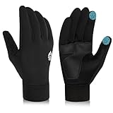 RIGWARL Fahrradhandschuhe Warme Winterhandschuhe Wasserabweisende Touchscreenhandschuhe,Black-XXL