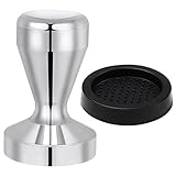 Vicloon Kaffee Tamper, 51mm Tamper, Silikonmatte 58mm, 304 Edelstahl Espresso Tamper für Siebträger Kaffeemaschine, Intensiver Caffee Genuss Dank Espresso Stempel