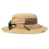 TOP-EX XL/XXL Sonnenhut Herren Sonnenschutz Mütze mit Sonnenbrillenhalter Wasserdicht Breite Krempe Outdoor Trekking Hut mit Nackenschutz Safari Sommer Mütze Faltbar 94603_Khaki M/L