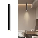 Jadssox LED Deckenstrahler Zylinder Aufsatzleuchte Zoombar 7W 4000K, Gerichtete Spotbeleuchtung und Akzent-Fokus für Wohnzimmer, Schlafzimmer, Flur, Lichtkegel 15-60°(Black,50cm)