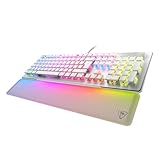Turtle Beach Vulcan II Max – Optisch-mechanische PC-Tastatur, anpassbare RGB-Beleuchtung, Handballenauflage, lineare Titan II-Schalter, Aluminiumplatte – Weiß
