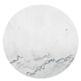 Knüllermarkt Marmorplatte (Ø 30 cm) - geeignet als Untersetzer, Badezimmer, Wohnzimmer, Küche, Stileelement, Deko, Durchmesser 30 cm rund Tablett Marble grau weiß Servierbrett Natur modern Deko