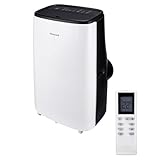 JUNG Honeywell mobile Klimaanlage mit Fernbedienung, 4,1 KW, 14000BTU, 60dB, 24h-Timer, Entfeuchtungsfunktion, Klimagerät Mobil mit Abluftschlauch, Energieklasse A, 140m³ Raum Kühlung