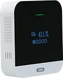 ABUS CO2-Melder - CO2WM110 AirSecure - Messgerät für Luftqualität, Luftfeuchtigkeit und Temperatur im Raum - mit Alarm und CO2-Ampel - 10-Jahres-Sensor