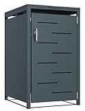 VCGGAIP Mülltonnenbox für Tonnen 120L und 240L Mülleimer(68 x 116 x 80cm)-Metall Mülltonne mit Magnetverschluss und Schloss (mülltonnenbox 1er（Schwarz）)