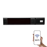 HOME It® Heizstrahler Infrarot | 1500W Infrarotstrahler Terrasse zur Wandmontage mit WiFi & App-Steuerung, 9 Heizstufen, Schott Glas, IP65 Wasserschutz, Terrassenheizer Elektrisch, Schwarz