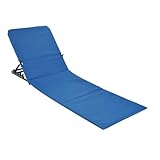 Strandmatte klappbar mit Verstellbarer Rückenlehne - blau - Liegematte faltbar mit Tragegurt - Sonnenliege Gartenliege Sonnenmatte Liegematte für Garten Camping Picknick Reise Urlaub