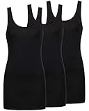 ONLY 3er Pack Damen Tank Top Shirt Onllive Love Long...