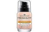 essence cosmetics FRESH & FIT FOUNDATION, Make Up, Nr. 30 fresh honey, nude, pflegend, glättend, mit Vitaminen, natürlich, vegan, ohne Parabene, Mikroplastik Partikel frei (30ml)