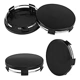 4 Stück Nabendeckel 60mm, Radnabendeckel, Universal Radnabenkappen, Felgenkappen - Radkappen, ABS Schwarz Nabenkappen Kompatibel mit VW Audi Radnabenabdeckung, Auto Zubehör(OD 60mm ID 56mm)