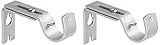 Amazon Basic Schwerlast-Wandhalterungen für 1-Zoll-Gardinenstangen, verstellbar, 2er-Set, Neusilber