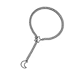 YIGZYCN Stern-Mond-Halskette für Damen, verstellbar, kubanisches Lariat, Herzring, Punk-Rock-Kette, Schmuckzubehör, tägliches Tragen