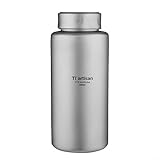 RANRAO 1000 ml Titan-Wasserflasche, Outdoor-Trinkflasche, auslaufsicher, Trinkflasche Kaffee Kantine Wasserkessel für Tee, Kaffee, Trinkbecher, Titan-Flasche für Wandern, Klettern, Picknick, Radfahren