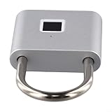 Besttoolifes Schlüsselloses Fingerabdruck-Vorhängeschloss mit USB-wiederaufladbarem Schloss für Schrank, Gepäck, Rucksack – biometrisches Türschloss mit Edelstahlbügel, Schlüssel (Silber)