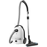 Trisa Bodenstaubsauger mit Beutel Comfort Clean – 11m Radius, HEPA-Filter & Stufenlose Saugkraft – Leistungsstarker Staubsauger Kabelgebunden für Allergiker, Teppich & Hartboden – Weiß