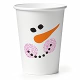 PLS GROUP® 50 Pappbecher Glühwein 280ml | Glühweinbecher für Heißgetränke 0,2L | Einweg Glühwein Becher | Trinkbecher Pappe | Einwegbecher | Heißgetränkebecher Winter Schneemann