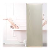 Relaxdays Duschrollo, 60x240 cm, Seilzugrollo für Dusche & Badewanne, Decke & Fenster, Badrollo wasserabweisend, beige