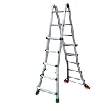 Teleskopleiter Aluminium FACAL 4 x 4 hoch Arbeitshöhe max. 4,9 m Aluminium Pro – BK2A