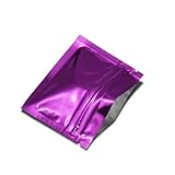 VDCVADKYE Zip-Lock-Beutel, 100 Stück Flache Druckverschlussbeutel, 7,5 x 6,3 cm, heißsiegelbare Aluminiumfolie, Mehrfarbig(Purple)