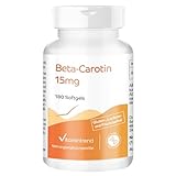 Vitamintrend Beta-Carotin 15mg, 180 Softgels je 15mg (entspricht 25.000 I.E.), hochdosiert, ohne Magnesiumstearat, in Deutschland hergestellt