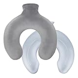 Kufl Nackenwärmflasche mit Fleece Bezug grau - Großes Wärmekissen für Nacken, Schulter & Rücken I Wärmflasche mit flauschigen Fleece Bezug 1,5L