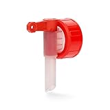 Kanister Dosierhahn DIN45 - Für 3l, 5l & 10l Kanister mit 44mm Gewinde - Auslaufhahn Kanister / Kanister Hahn als praktische Dosierhilfe - Kanister Zapfhahn Weiß-Rot