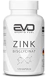 EVO SPORTS FUEL Zink 25mg - 120 Kapseln - Zink Bisglycinat (Zink-Chelat) für Immunsystem & höchste Bioverfügbarkeit - 100% Vegan - geprüfte Qualität - Made in Germany