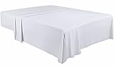 Utopia Bedding - Bettlaken ohne Gummizug - Betttuch 167 x 243 cm - Laken für Bett 90 x 190 cm - Flaches Blatt weiche gebürstete Mikrofaser - Weiß