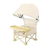 Kleinkind-Fütterungsstuhl | Booster-Esssitz | Tragbarer Kinder-Esszimmerstuhl mit abnehmbarem Tablett, Sonnenschirm für Reisen, Strand, Campingstuhl