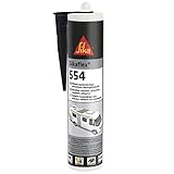 Sika – Montageklebstoff – Sikaflex-554 Schwarz – ideal für große Bauteile und hohe dynamische Belastung – alterungs- und witterungsbeständig – 300 ml