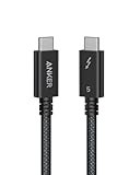 Anker Prime Thunderbolt 5 Kabel, 100cm USB-C auf USB-C Kabel, 240W Leistung, 80Gbps Datentransfer, Bis zu 120Gbps Bandbreite, 8K/4K Display, Für iPhone 16, MacBook, etc. (Thunderbolt 5 zertifiziert)