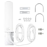 BOOBRIE 4G 5G LTE Antenne Outdoor 10dBi Antenne 698-2700 3300-3800MHz WiFi Antenne Outdoor SMA Stecker RG58 Kabel 5M SMA-Buchse auf TS9-Stecker Adapter Hohe Verstärkung 3G 4G LTE OmniDirectional