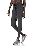 Amazon Essentials Damen Jogginghose aus Angerautem Tech-Stretch (Erhältlich in Übergröße), Schwarz Space-dye, M